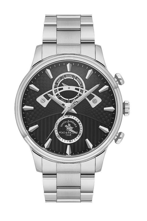 Santa Barbara Polo Racquet Club SB.1.10592-1 Tüm Fonksiyonları Aktif Çelik Kordonlu Suya dayanıklı Metalik Renk Erkek Ko - Image 1