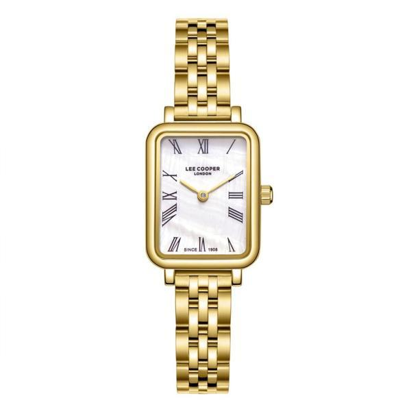 Lee Cooper LC08232.120 Dikdörtgen Kasa Romen Rakamlı 3 Atm Suya Dayanıklı Altın Renk Kadın Kol Saati - Image 1
