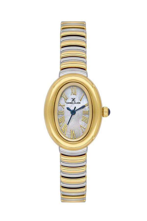 Daniel Klein DK.3.10056-3 Oval Kadran Metal Kordon Metal Kasa 3 ATM Suya Dayanıklı Metali-Altın Renk Kadın Kol Saati - Image 1