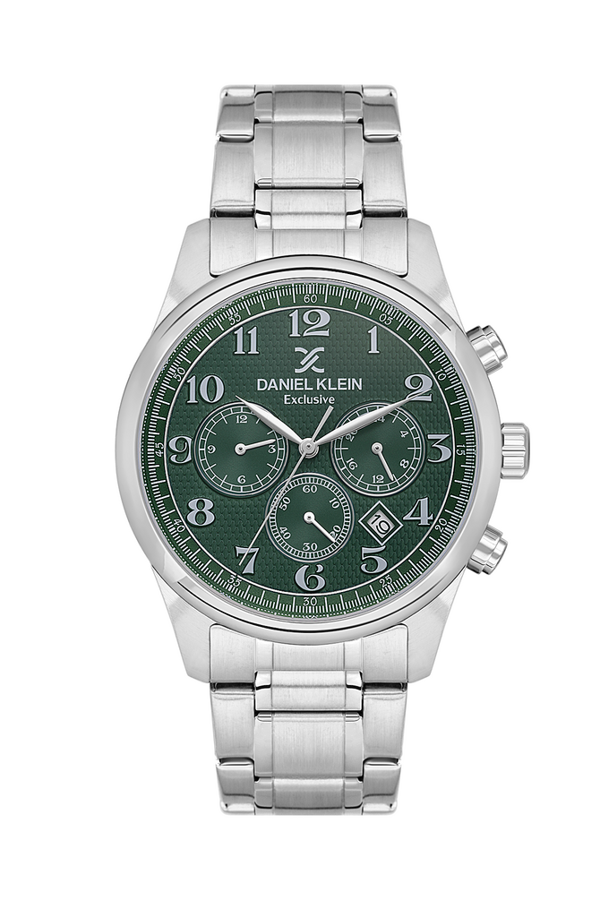 Daniel Klein DK.1.13637-6 Yeşil Kadran Çelik Kasa Gümüş Kordon 3 Atm Erkek Pilli Kol Saati - Image 1