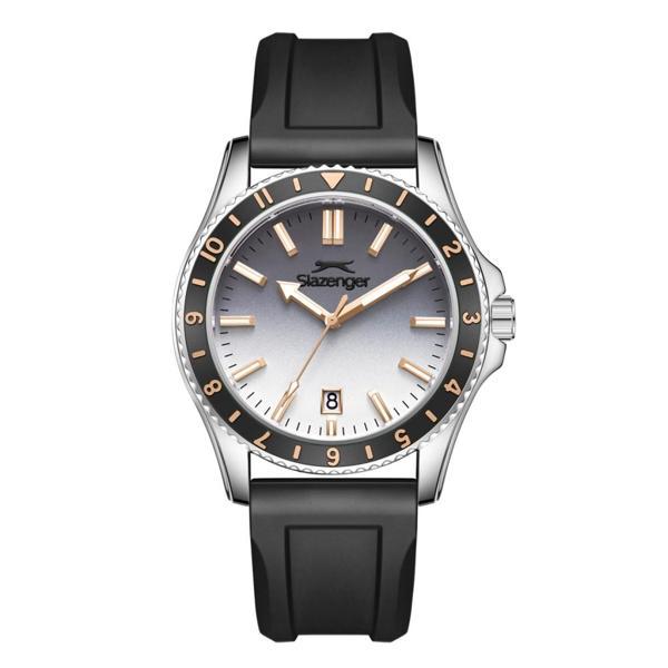 Slazenger SL.09.2531.1.05 Silikon Kordon Çelik Kasa 10 ATM Suya Dayanıklı Siyah Renk Erkek Kol Saati - Image 1