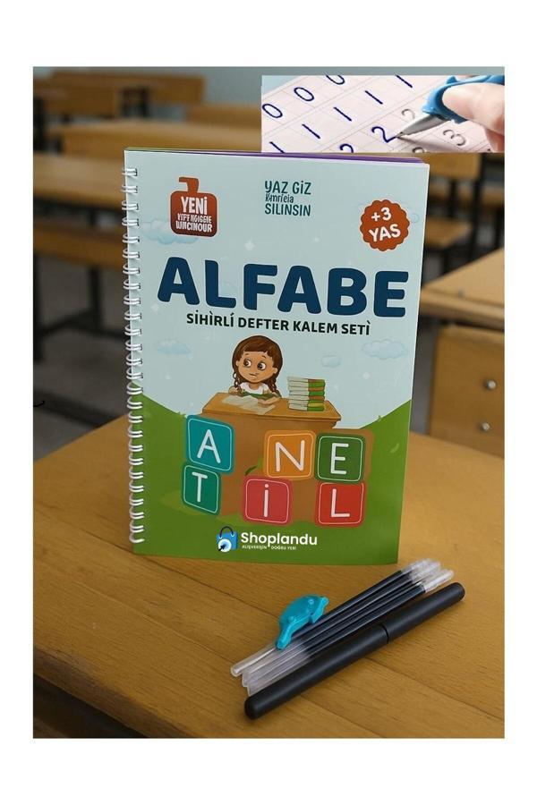 Müfredata Uygun Sihirli Yazı Seti - Kalemli Defter Yazma 1 Kitap 1 Kalem 5 Yedek Uç - Image 1