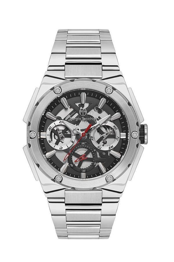 Sergio Tacchini ST.1.10437-1 Fonksiyonlar Aktif Çelik Kordon Suya Dayanıklı Metalik Renk Erkek Kol Saati - Image 1