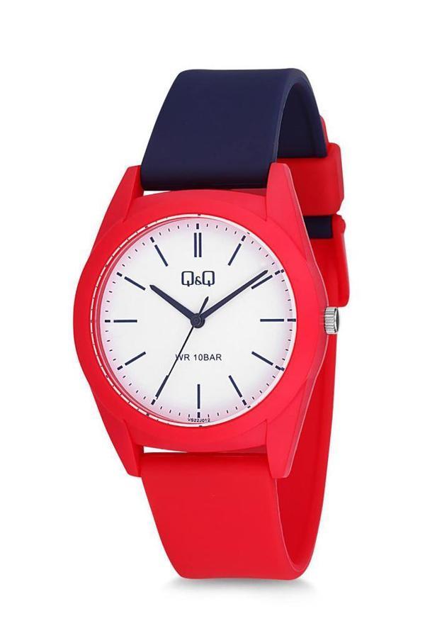 QQ VS22J012Y Plastik Kordon 10 Bar Su Geçirmezlik Lacivert-Kırmızı Unisex Kol Saati - Image 1
