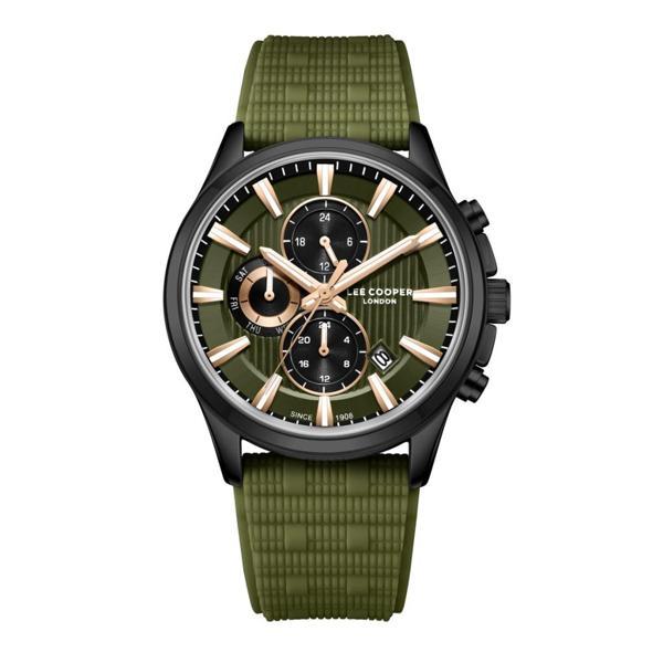 Lee Cooper LC08183.675 Tüm Fonksiyonlar Aktif Silikon Kordon Metal Kasa 5 ATM Suya Dayanıklı Yeşil Renk Erkek Kol Saati - Image 1