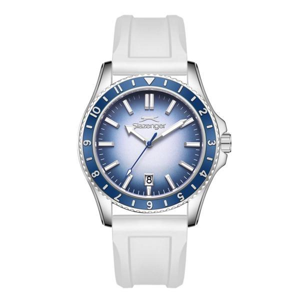 Slazenger SL.09.2531.1.01 Silikon Kordon Çelik Kasa 10 ATM Suya Dayanıklı Beyaz Renk  Erkek Kol Saati - Image 1