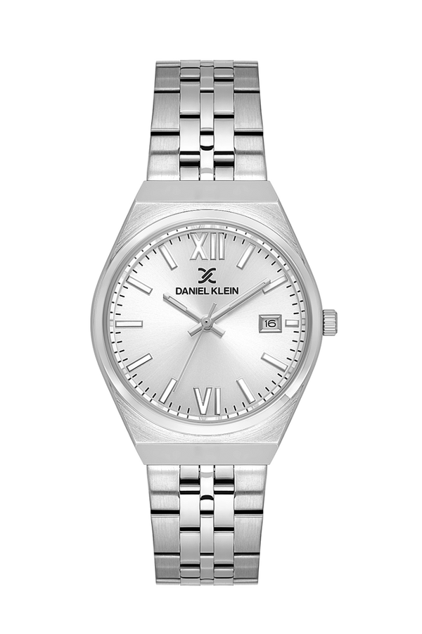 Daniel Klein DKE.1.10785-1 Gri Kadran Çelik Kasa Gümüş Rengi Kordon 3 Atm Pilli Kadın Kol Saati - Image 1