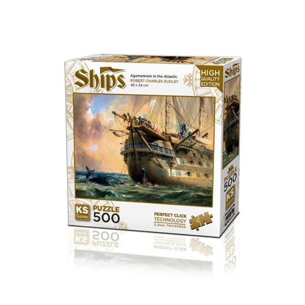 20050 HMS Agamemnon in Atlantic 500 Parça Puzzle -KS Puzzle - Image 1