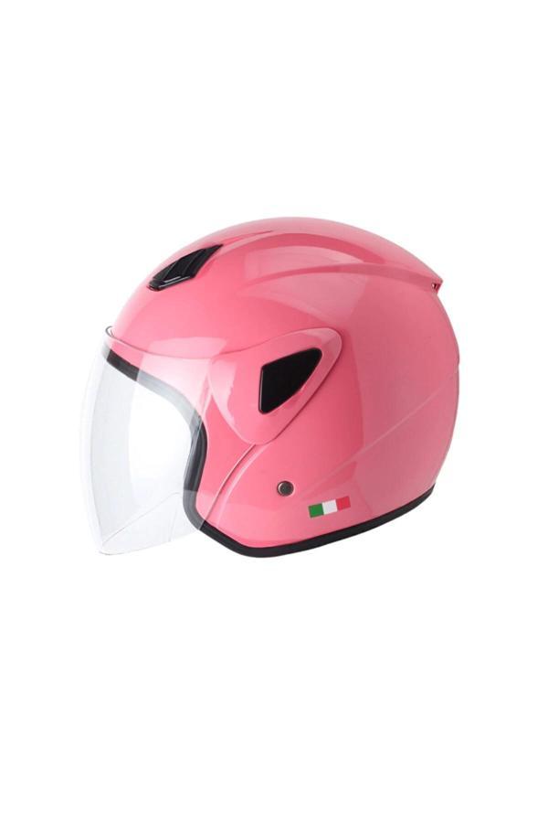 Kask Sw-733 Pembe Yarım Şeffaf Camlı - Image 1