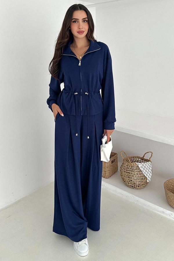 Fermuarlı Bel Detaylı Palazo Pantolonlu Modal Takım - Image 1