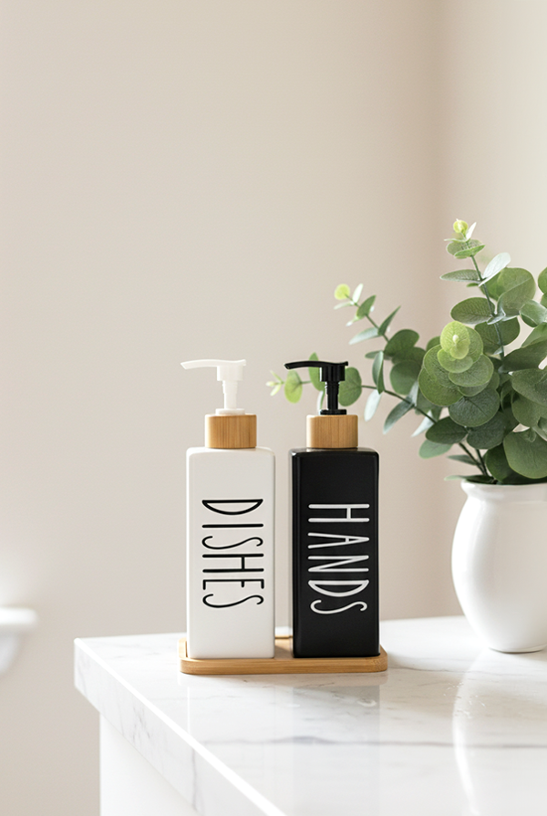 Sorano 2'li Standlı Kare Sıvı Sabunluk - Image 1