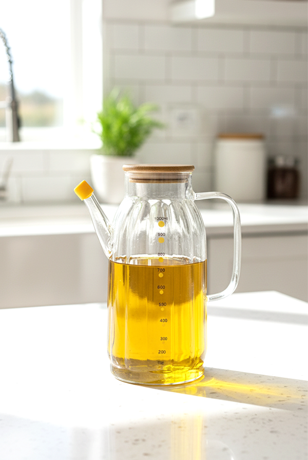 Verona Bambu Kapaklı Yağlık 1000ml - Image 1