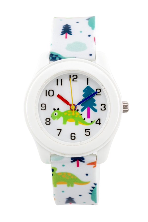Sevimli Dinazor Figürlü Çocuk Saati Beyaz Renk Analog ST-304405 - Image 1
