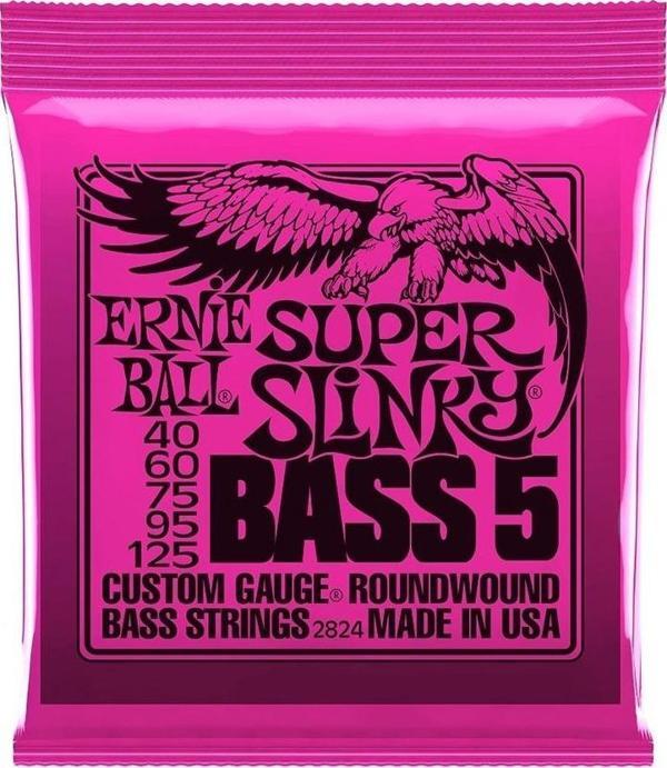 Ernie Ball P02824 Super Slinky Nickel 40-125 (5 Telli) Bas Gitar Teli - Image 1
