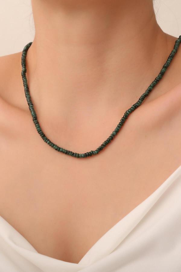 Zümrüt Taşı Kolye (925 Ayar Gümüş Aparatlı) - Image 1