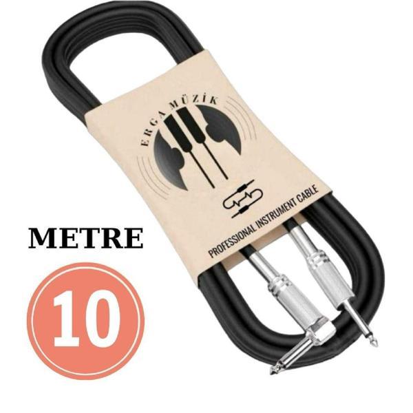 Gitar Jack Kablosu 10M - 32,8ft DÜZ/L Elektro Akustik Bas Bağlama Keman Amfi & Mixer Uyumlu Jak kablo - Image 1