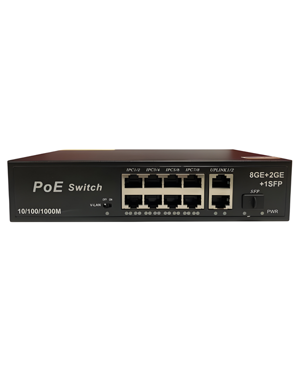 Anunnaki 3038GE 8 Port Gigabit PoE Switch 22Gbps, 120W Güç 2 Uplink+SFP AI Watchdog VLAN - Image 1