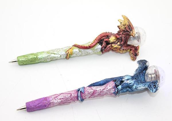 Dragonlu Polyester Işıklı Tükenmez Kalem - Image 1