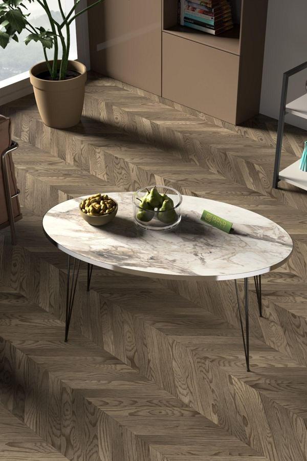 Orta Sehpa Elips Siyah Tel Ayak Gümüş Efes - Image 1