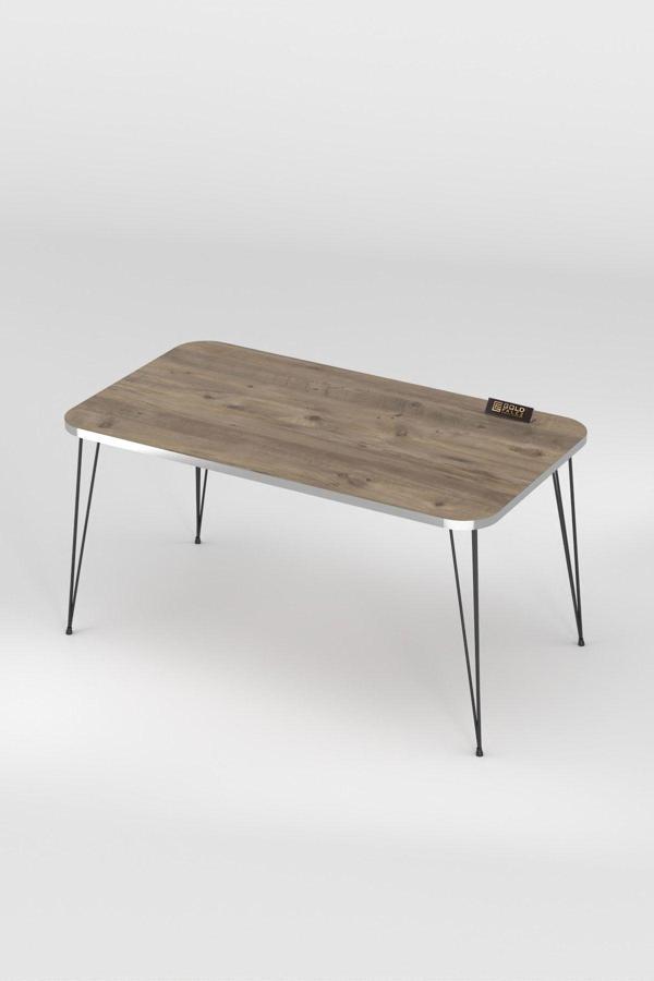 Orta Sehpa Kr Siyah Tel Ayak Gümüş Ceviz - Image 1