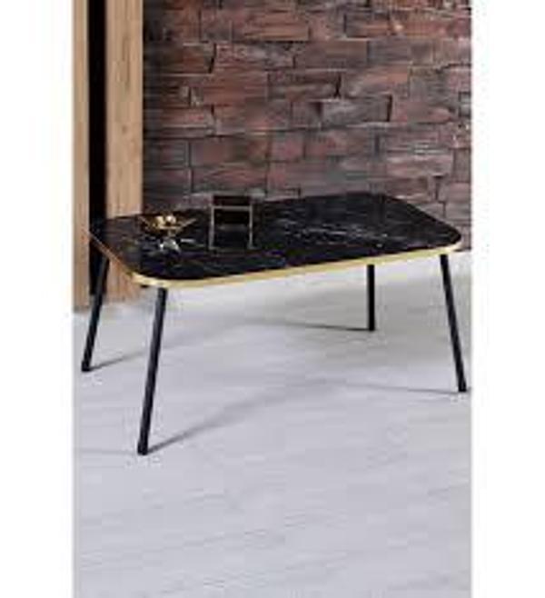 Orta Sehpa  Kr Altın Bendir Siyah Metal Ayak - Image 1