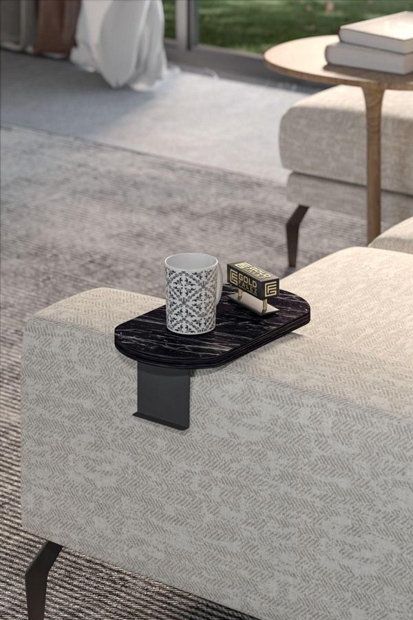 Yan Sehpa Ayarlanabilir Tepsi OVAL Dekoratif Modern Yatay Dikey Koltuk Sehpası BENDİR - Image 1