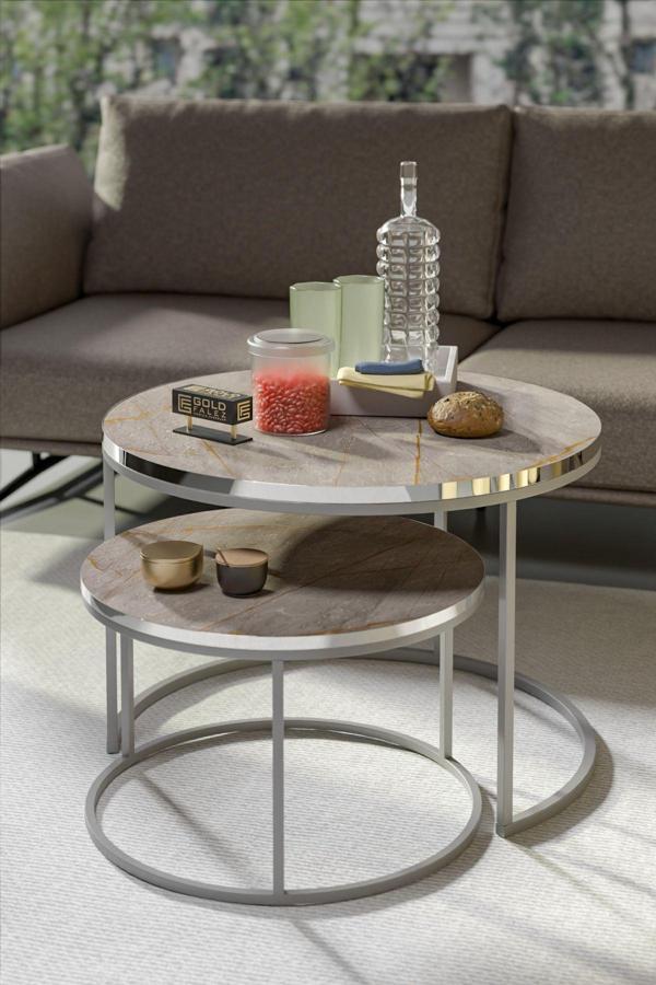 Orta Sehpa Ikili Lüx Specıal Gümüş Gordion - Image 1