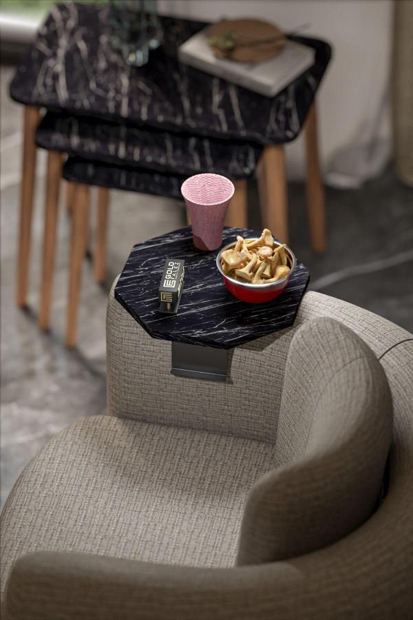 Yan Sehpa Ayarlanabilir Tepsi Dekoratif Modern Tepsi SEKİZGEN Bendir - Image 1