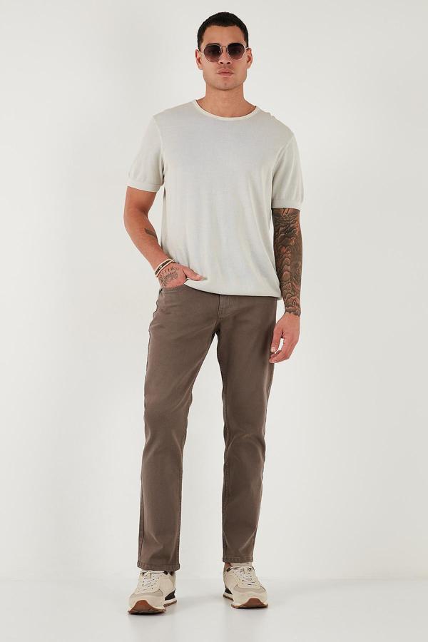 Buratti Pamuklu Comfort Fit Normal Bel Boru Paça Jeans Erkek Kot Pantolon 4412C19TEXAS TOPRAK - Image 1