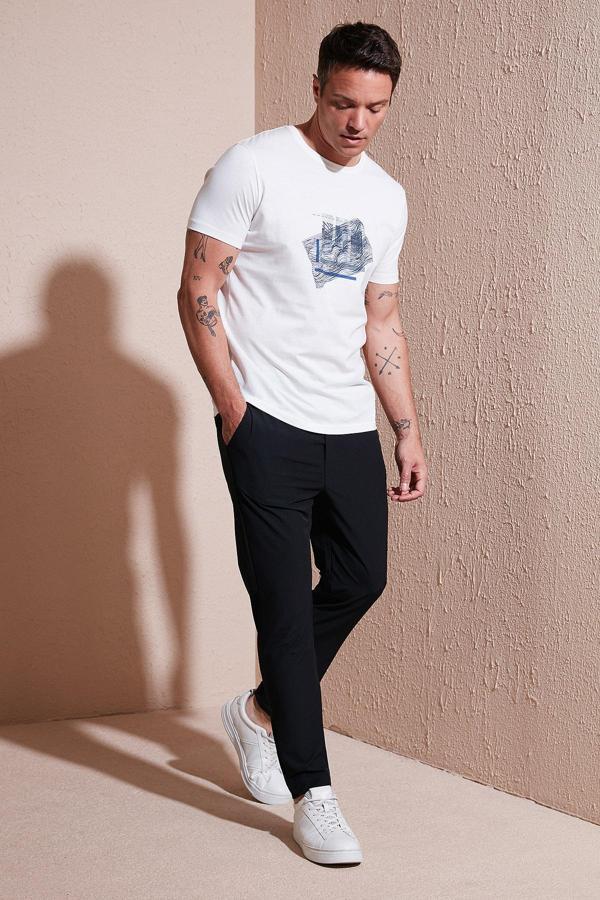 Buratti Streç Regular Fit Normal Bel Düz Paça Jogger Erkek Pantolon CF25617801 SİYAH - Image 1