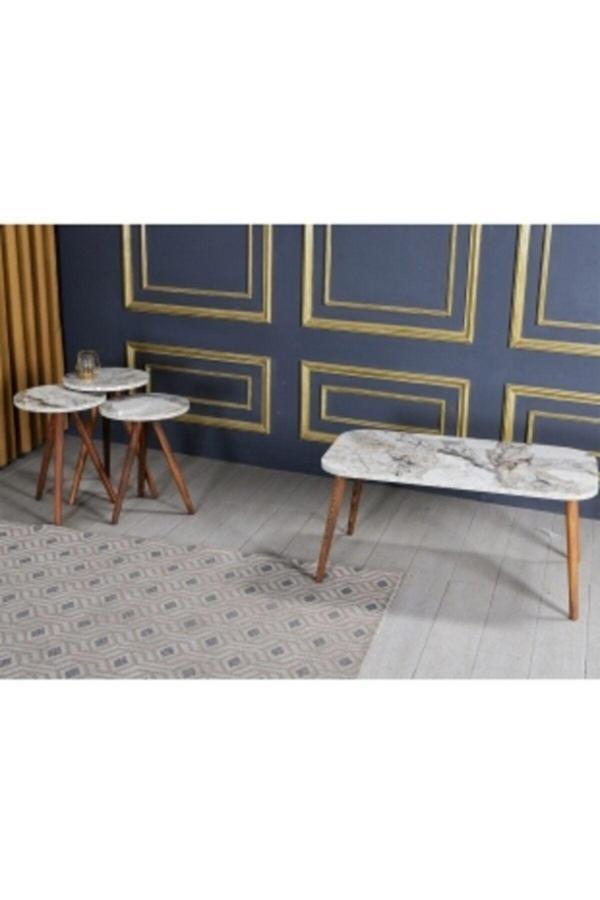 Zigon Sehpa ve Orta Sehpa Kr Torna Efes Set - Image 1