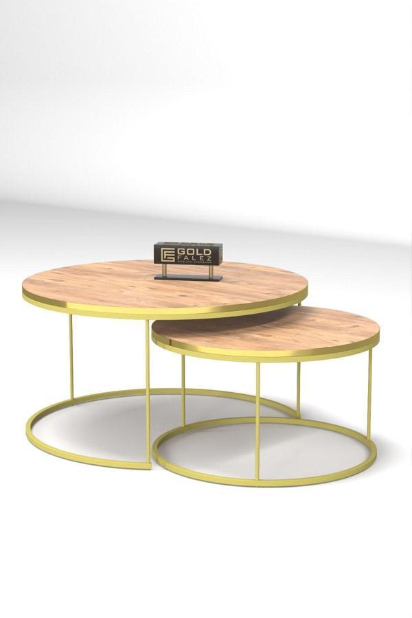 Orta Sehpa Ikili Lüx Specıal Gold Ceviz - Image 1