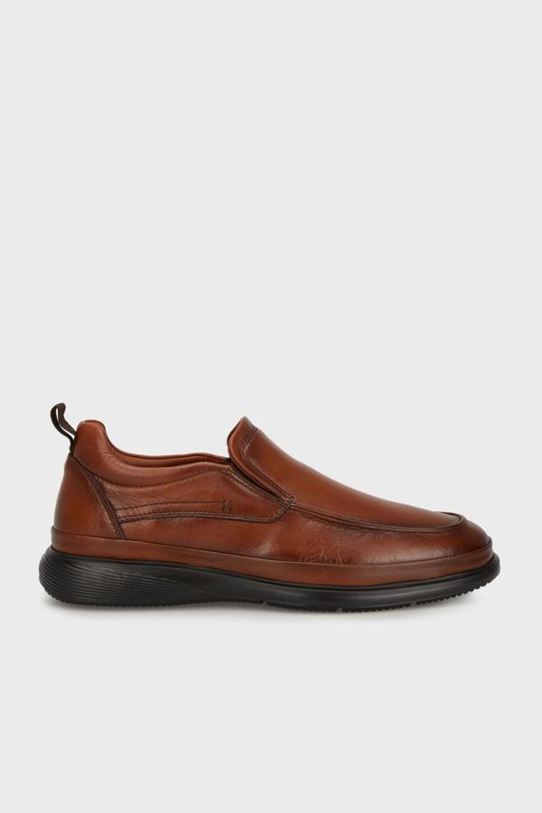 Marcomen Hakiki Deri Loafer Erkek Ayakkabı 15220030T1 TABA - Image 1