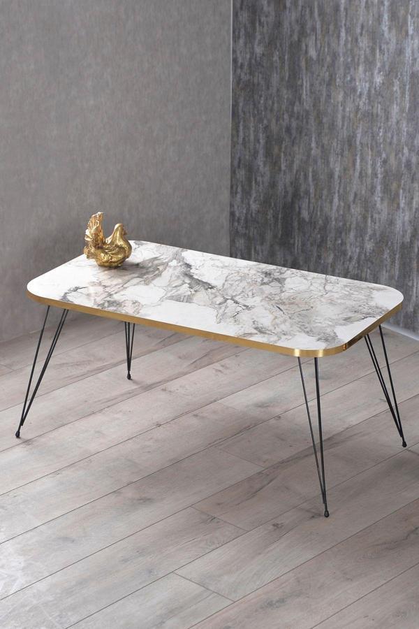 Orta Sehpa Kr Siyah Tel Ayak Altın Efes - Image 1