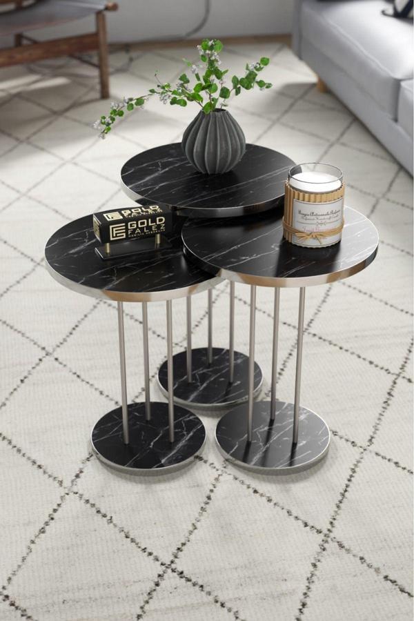 Zigon Sehpa Terra Gümüş Bendir - Image 1