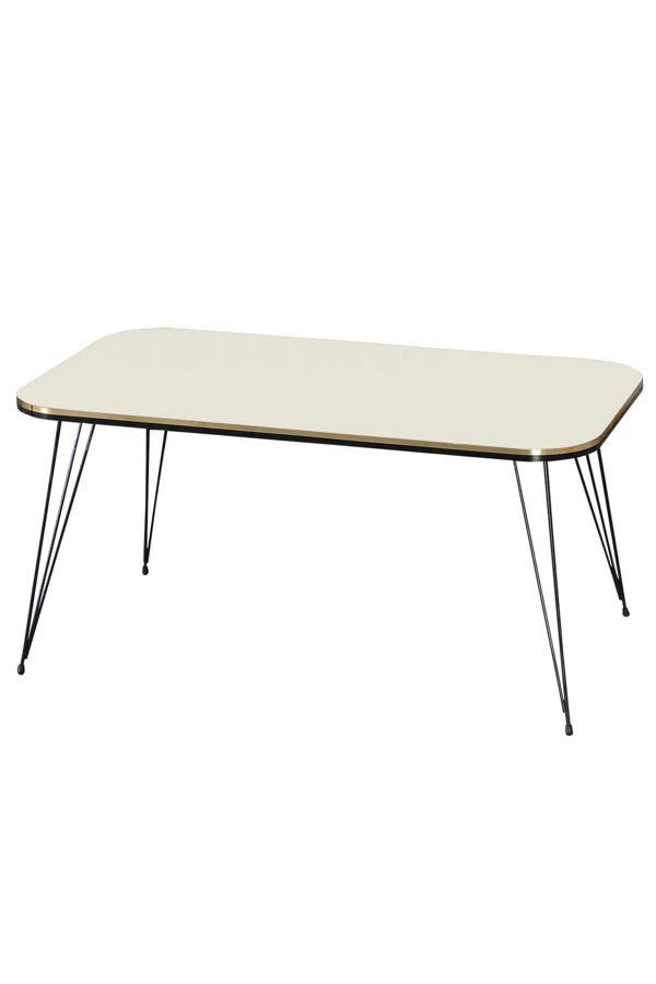 Orta Sehpa Kr Siyah Tel Ayak Çift Altın Krem - Image 1