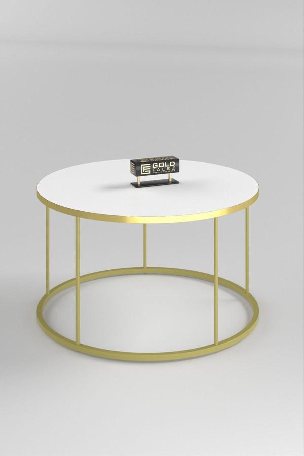 ORTA SEHPA TERRA LÜX GOLD BEYAZ - Image 1