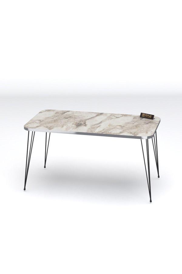 Orta Sehpa Kr Siyah Tel Ayak Gümüş Efes - Image 1