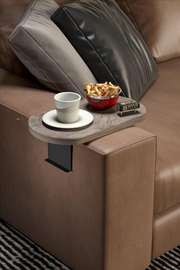 Yan Sehpa Ayarlanabilir Tepsi OVAL Dekoratif Modern Yatay Dikey Koltuk Sehpası GORDİON - Image 1