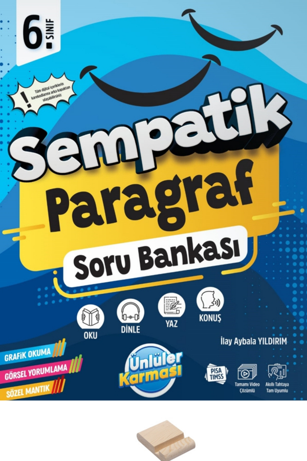 6. Sınıf Sempatik Paragraf Soru Bankası + Telefon Standı - Ünlüler Karması Yayınları - Image 1