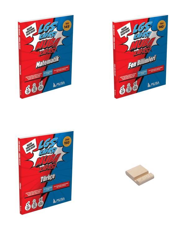 LGS 8. Sınıf Muba Kafası Matematik Fen Bilimleri ve Türkçe Soru Bankası 3lü Set + Telefon Standı - Muba Yayınları - Image 1