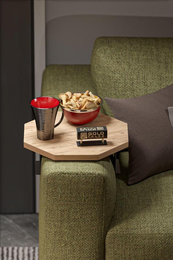 Yan Sehpa Ayarlanabilir Tepsi Dekoratif Modern Tepsi SEKİZGEN Ceviz - Image 1