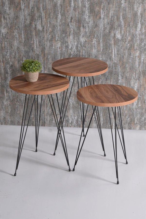 Zigon Sehpa Tel Ayak Ceviz 1099 - Image 1