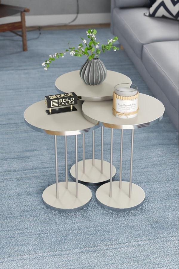 Zigon Sehpa Terra Gümüş Krem - Image 1