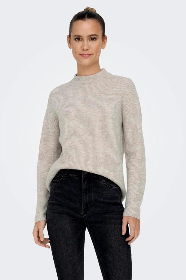 Only Onlcamilla Streç Regular Fit Bisiklet Yaka Örme Bayan Kazak 15277080 TAŞ - Image 1