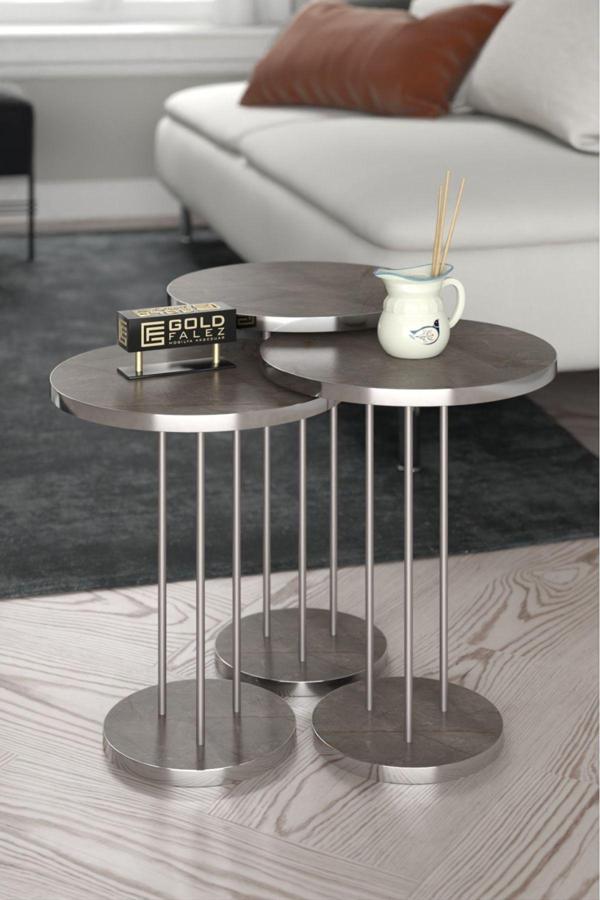 Zigon Sehpa Terra Gümüş Gordion - Image 1