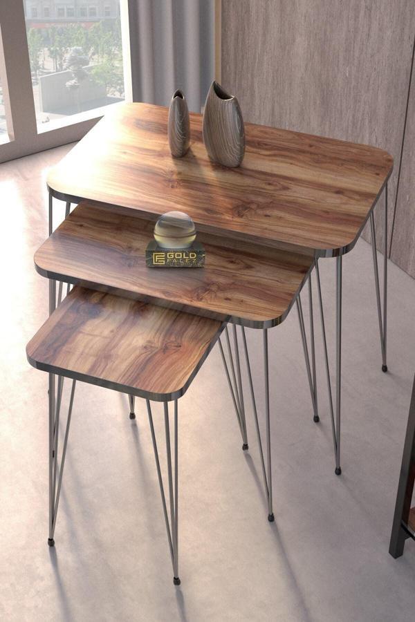 Zigon Sehpa Kr Gümüş Ceviz Tel - Image 1