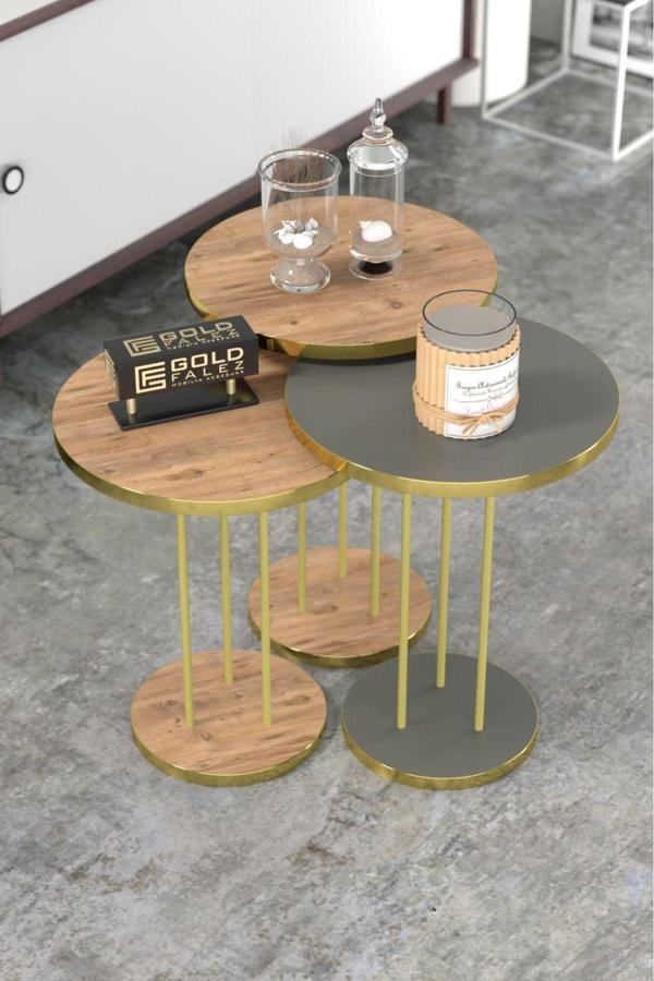 Zigon Sehpa Terra Gold Ceviz Antrasit TRR01 - Image 1