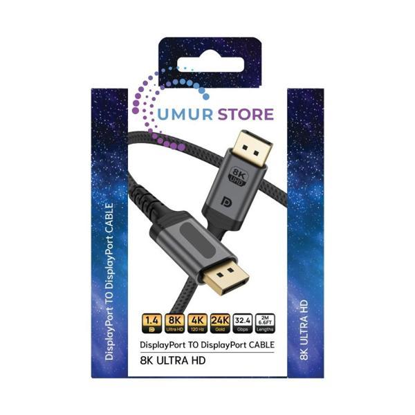 8K UHD DisplayPort v1.4 32.4 Gbps / 24K Gold / Alüminyum Gövdeli 8K 60Hz-4K 120Hz-2K 240HZ-FHD 240Hz - Image 1