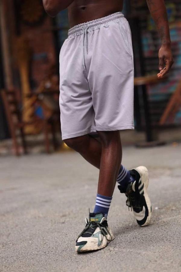 MDB Erkek İki İplik Cepli Şort  Gri - Image 1